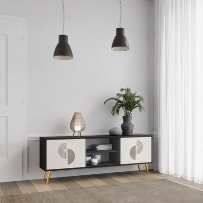 Mobile TV HARMONY ESSENCE a 2 ante in finitura nera
