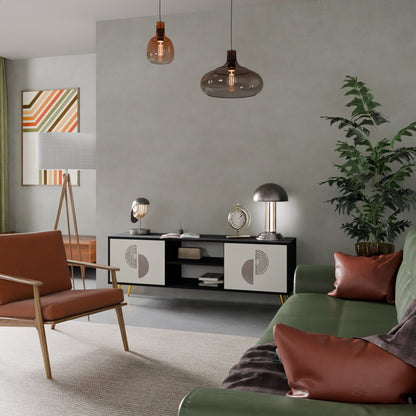 Mobile TV HARMONY ESSENCE a 2 ante in finitura nera