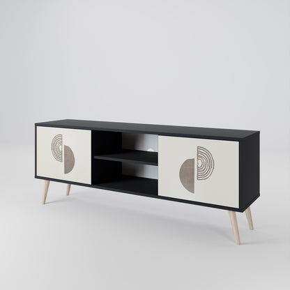 Mobile TV HARMONY ESSENCE a 2 ante in finitura nera