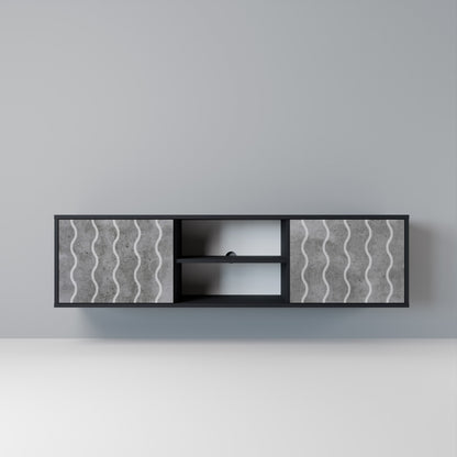 WAVES OF CONCRETE Mobile TV a 2 Ante in Finitura Nera