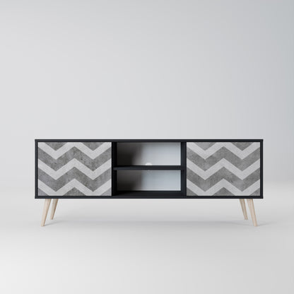 Mobile TV TOUGH ZIG ZAG a 2 ante con finitura nera