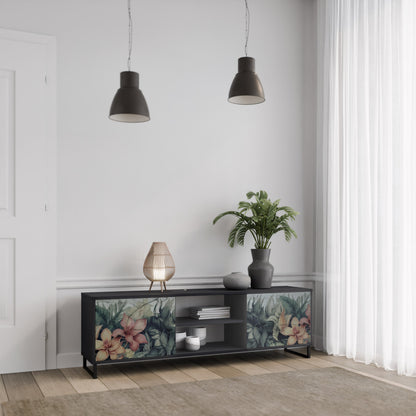 Mobile TV a 2 ante HEAVENLY BLOOM in finitura nera