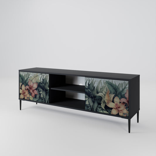 Mobile TV a 2 ante HEAVENLY BLOOM in finitura nera