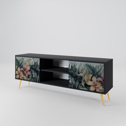 Mobile TV a 2 ante HEAVENLY BLOOM in finitura nera