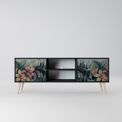 Mobile TV a 2 ante HEAVENLY BLOOM in finitura nera