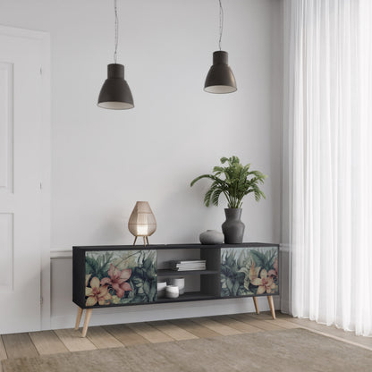 Mobile TV a 2 ante HEAVENLY BLOOM in finitura nera