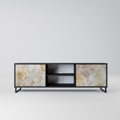 SUNFLOWER BLUR 2-Door TV Stand in Black Finish