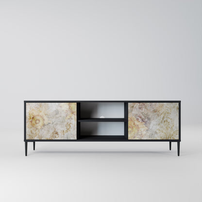 SUNFLOWER BLUR 2-Door TV Stand in Black Finish