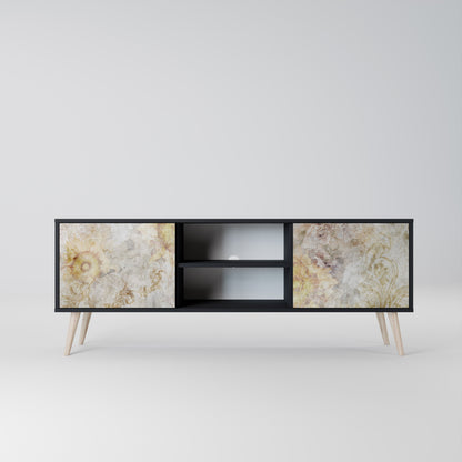 SUNFLOWER BLUR 2-Door TV Stand in Black Finish