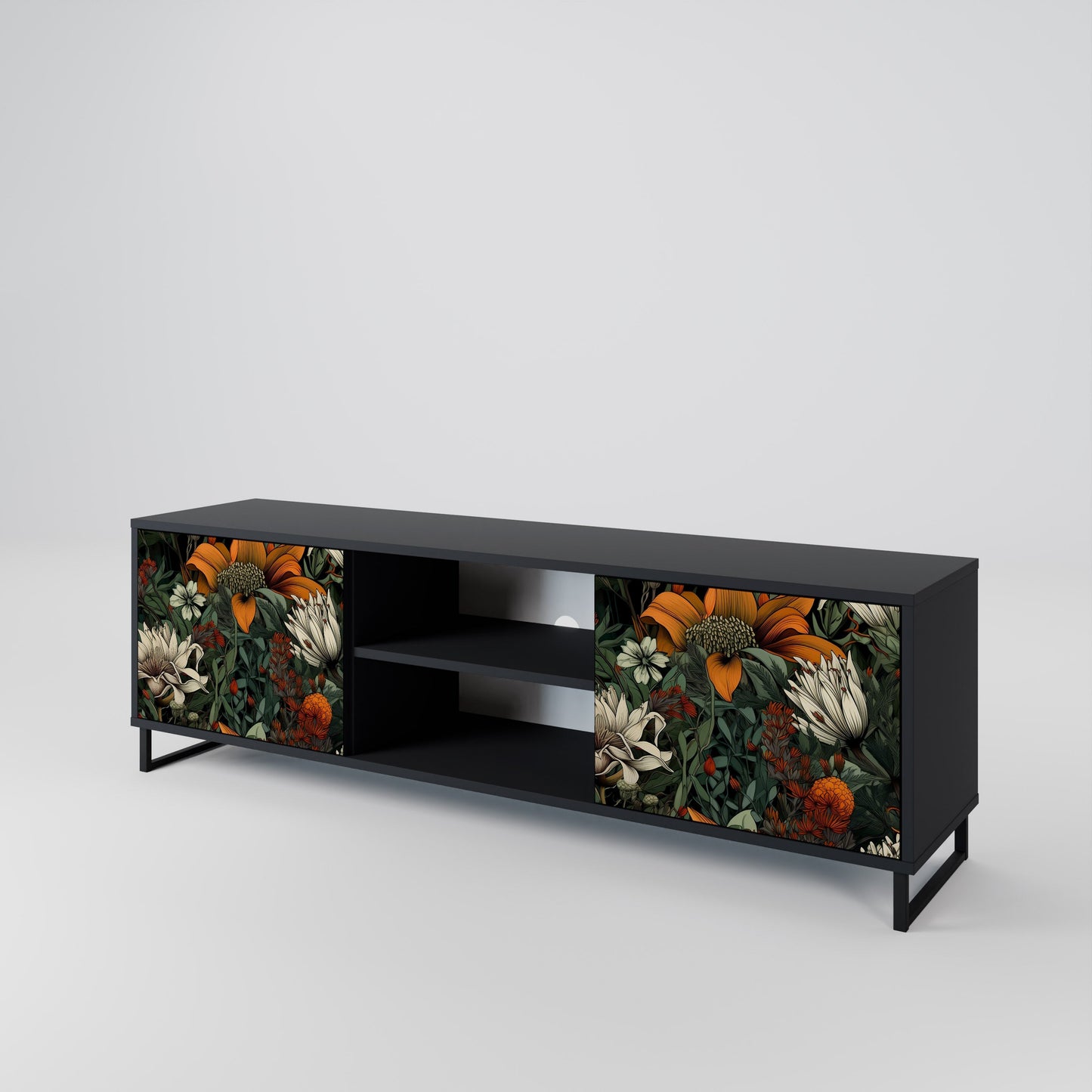 Mobile TV a 2 ante MIDNIGHT SPROUT con finitura nera