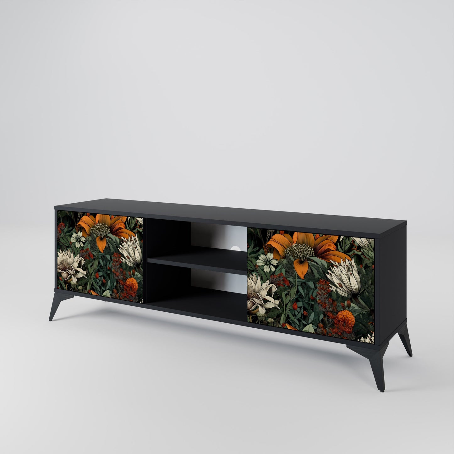 Mobile TV a 2 ante MIDNIGHT SPROUT con finitura nera