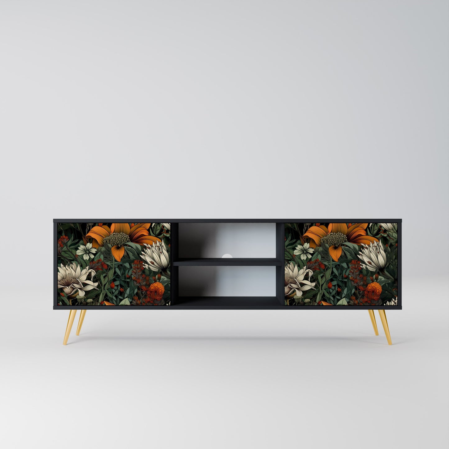 Mobile TV a 2 ante MIDNIGHT SPROUT con finitura nera
