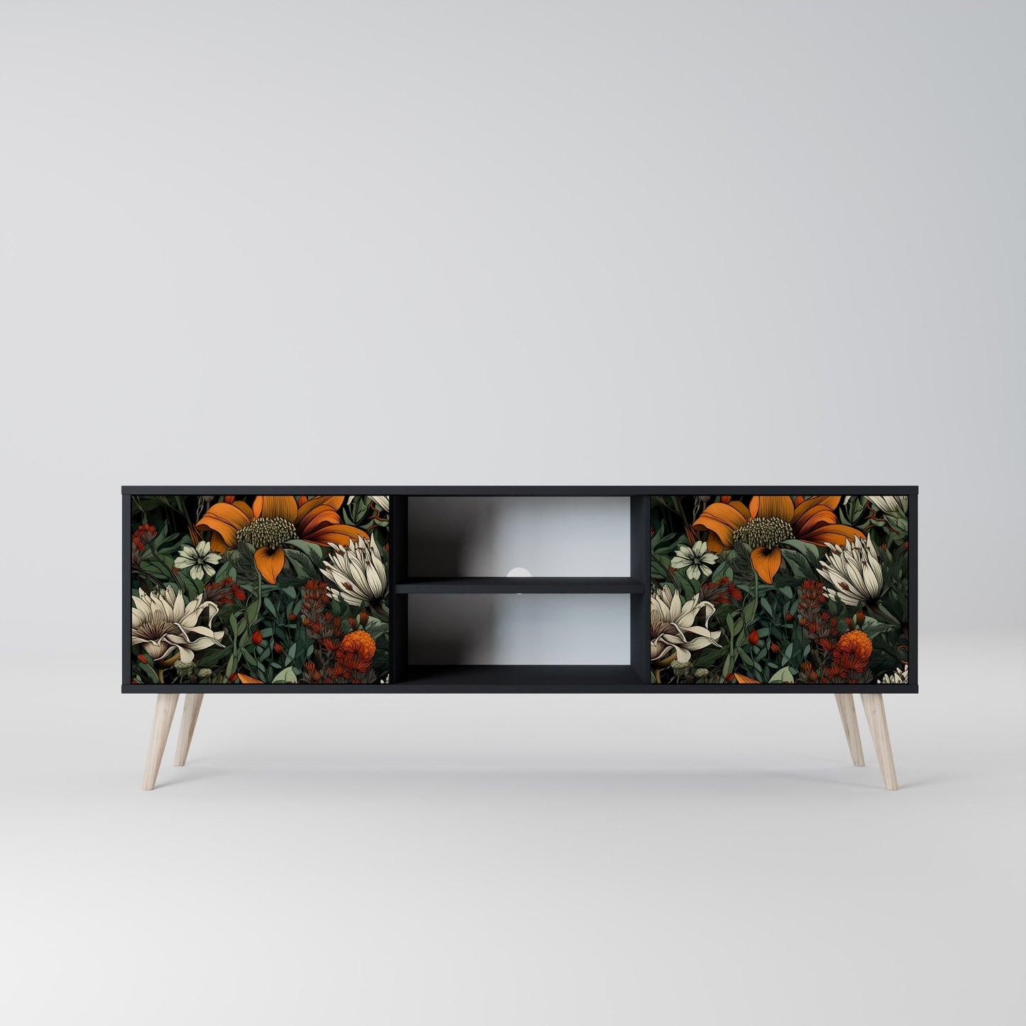 Mobile TV a 2 ante MIDNIGHT SPROUT con finitura nera