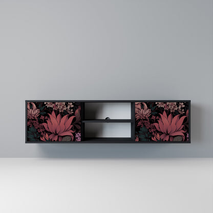 FLORAL WHISPER Mobile TV a 2 Ante in Finitura Nera