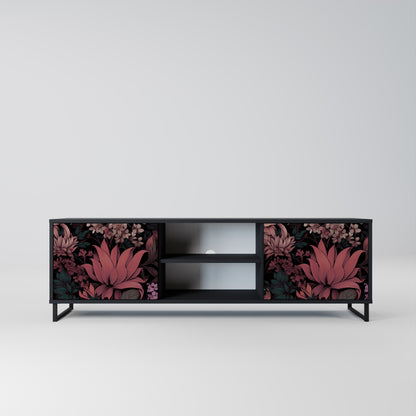 Mobile TV a 2 ante FLORAL WHISPER in finitura nera