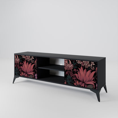 Mobile TV a 2 ante FLORAL WHISPER in finitura nera
