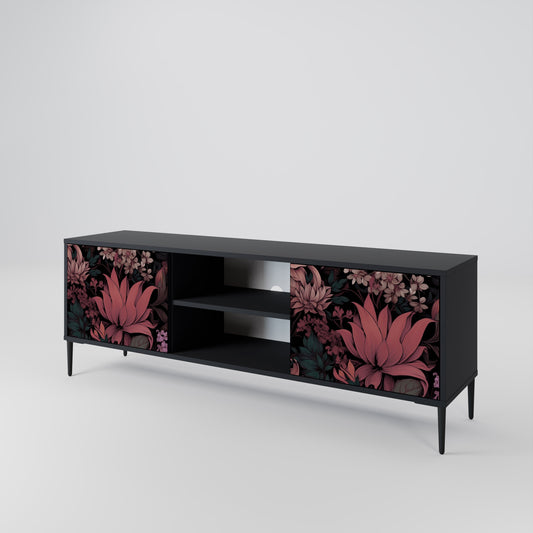 Mobile TV a 2 ante FLORAL WHISPER in finitura nera