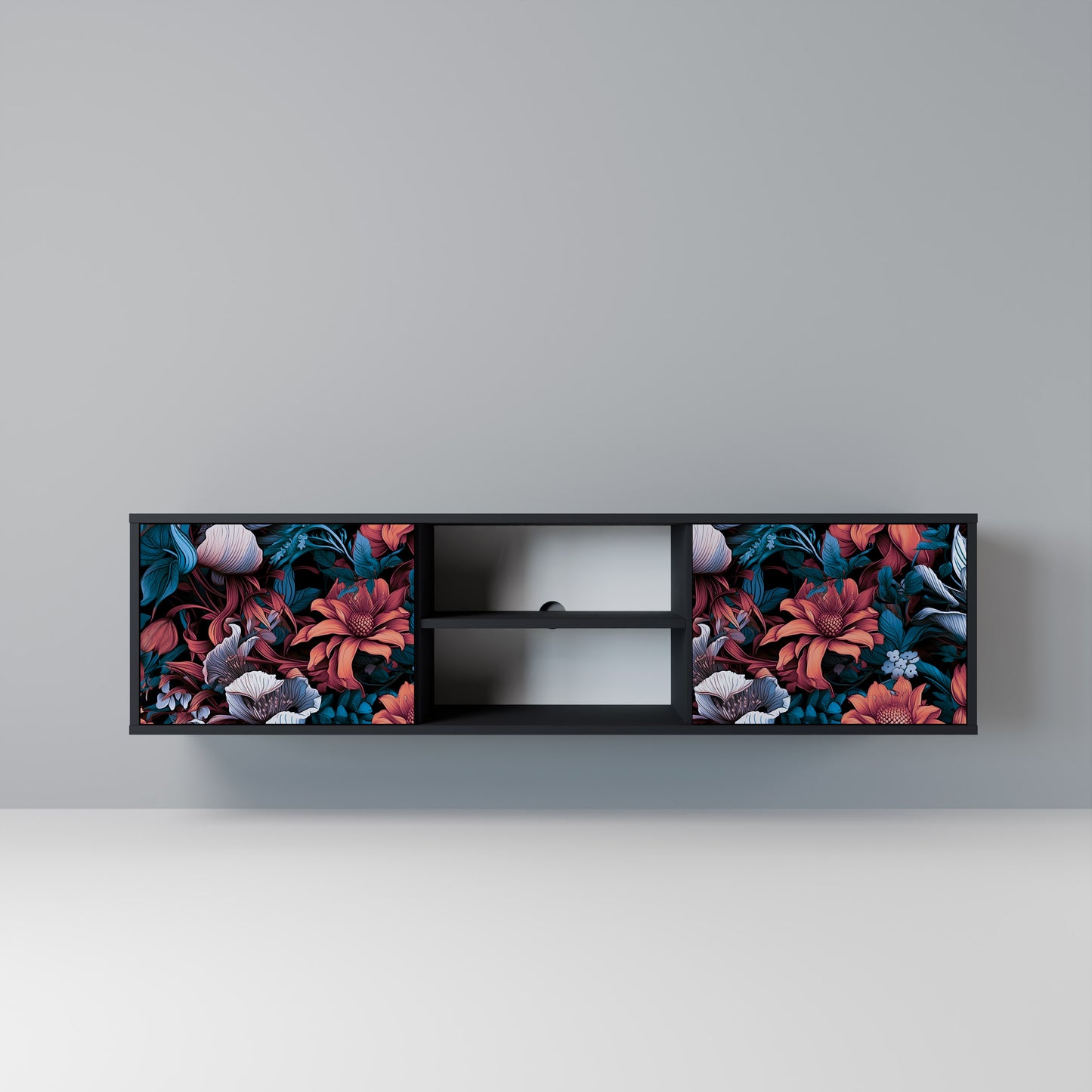 ETHEREAL BLOSSOMS Mobile TV a 2 Ante in Finitura Nera