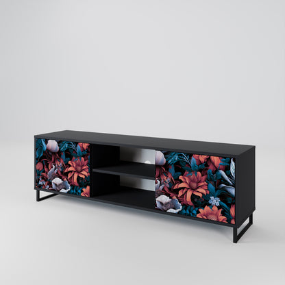 Mobile TV ETHEREAL BLOSSOMS a 2 ante con finitura nera
