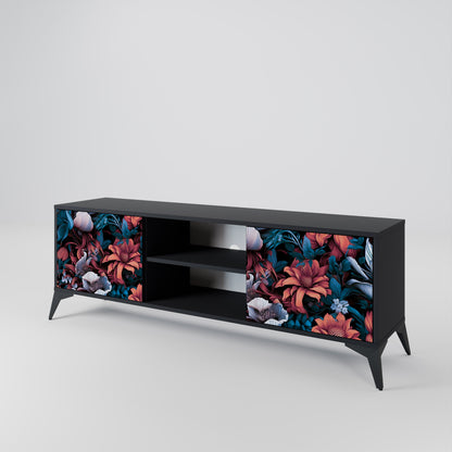 Mobile TV ETHEREAL BLOSSOMS a 2 ante con finitura nera