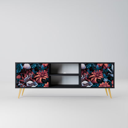 Mobile TV ETHEREAL BLOSSOMS a 2 ante con finitura nera