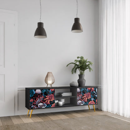 Mobile TV ETHEREAL BLOSSOMS a 2 ante con finitura nera