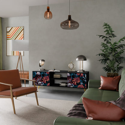 Mobile TV ETHEREAL BLOSSOMS a 2 ante con finitura nera
