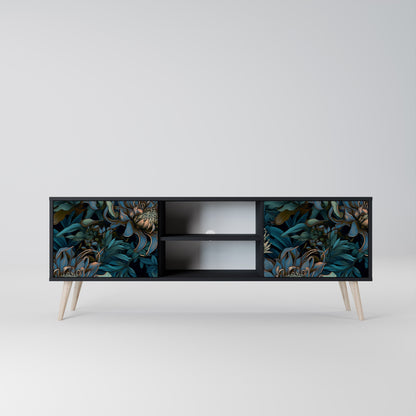 TWILIGHT BLOOM 2-Door TV Stand in Black Finish