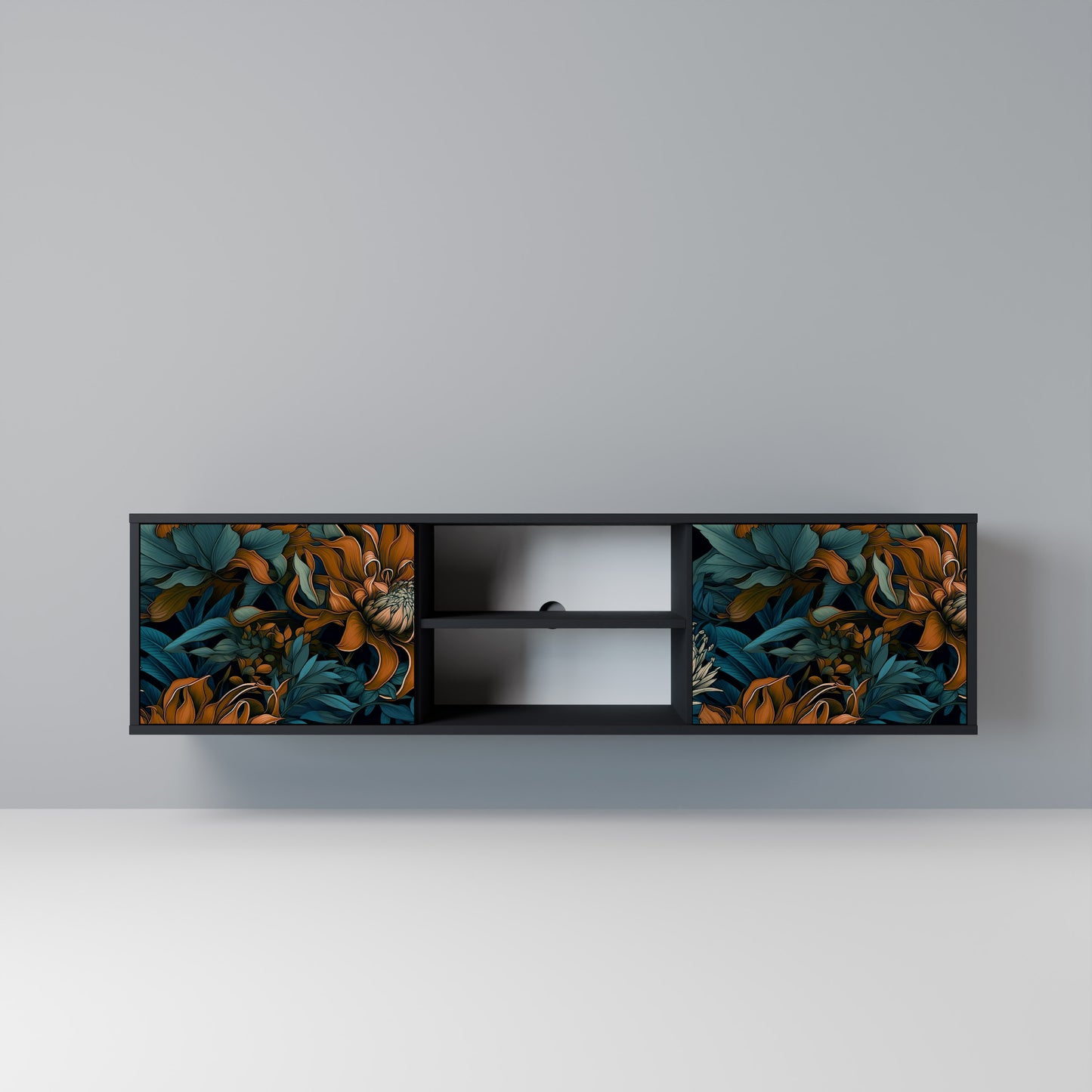 MORNING BLOOM Mobile TV a 2 Ante in Finitura Nera