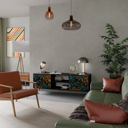 Mobile TV a 2 ante MORNING BLOOM in finitura nera