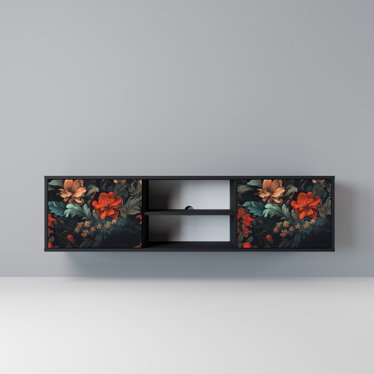IMAGINARY BLOSSOM Mobile TV a 2 Ante in Finitura Nera
