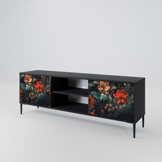Mobile TV IMAGINARY BLOSSOM a 2 ante con finitura nera