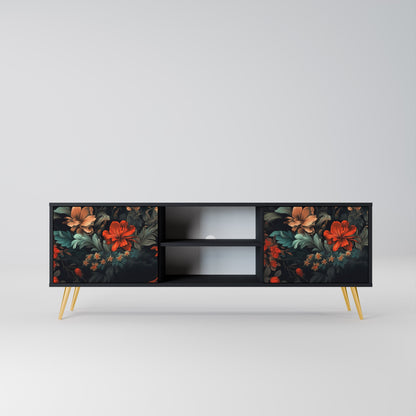 Mobile TV IMAGINARY BLOSSOM a 2 ante con finitura nera