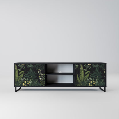 Mobile TV a 2 ante FERN FLOWERS in finitura nera