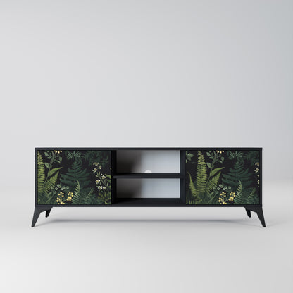 Mobile TV a 2 ante FERN FLOWERS in finitura nera