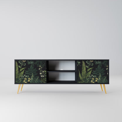 Mobile TV a 2 ante FERN FLOWERS in finitura nera