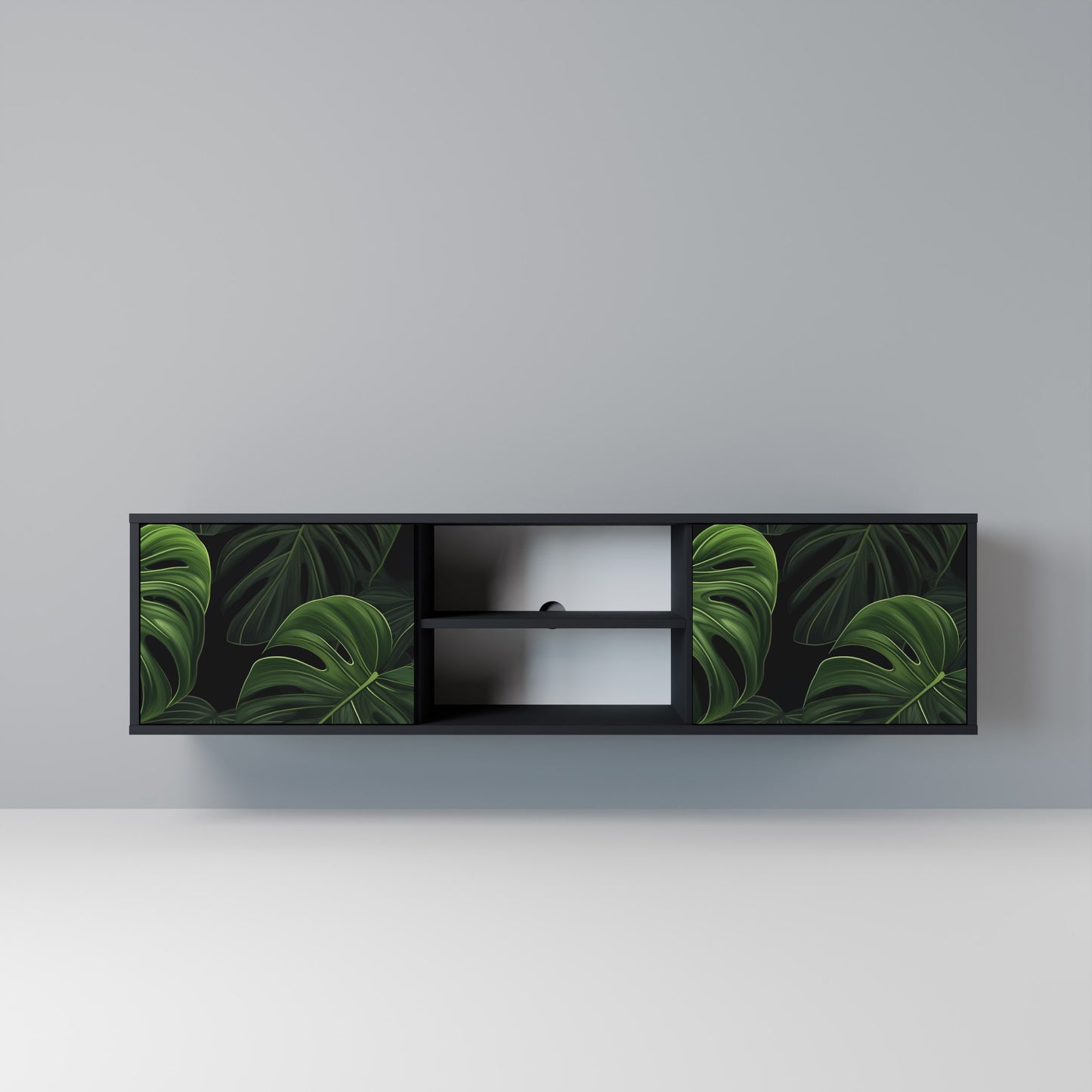 INFINITE MONSTERA Mobile TV a 2 Ante in Finitura Nera