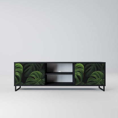 Mobile TV INFINITE MONSTERA a 2 ante con finitura nera