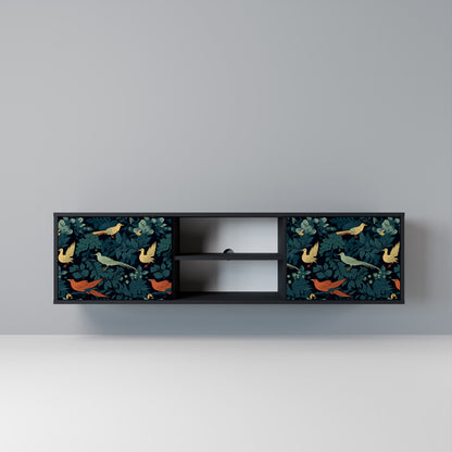 FOWL ORNAMENT Mobile TV a 2 Ante in Finitura Nera