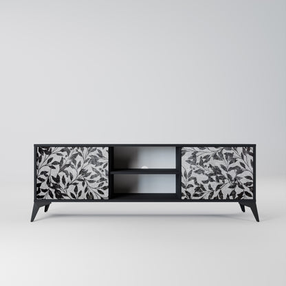 Mobile TV CHARCOAL SPROUT a 2 ante con finitura nera