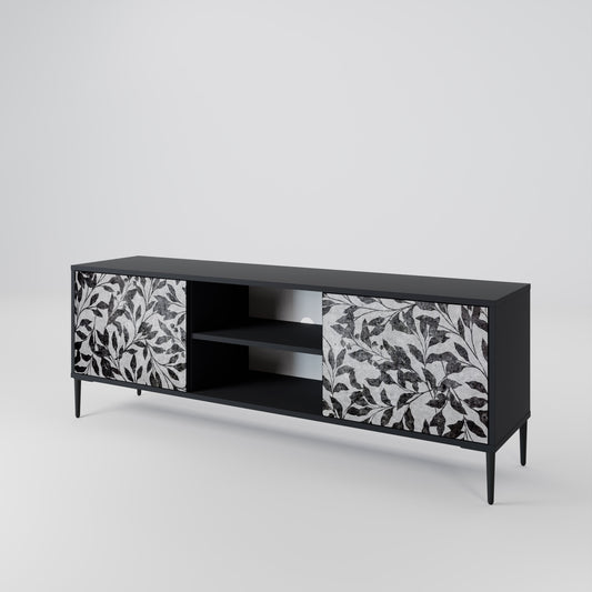 Mobile TV CHARCOAL SPROUT a 2 ante con finitura nera