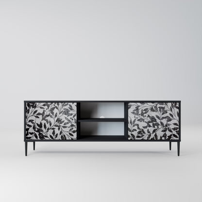 Mobile TV CHARCOAL SPROUT a 2 ante con finitura nera