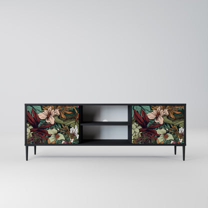 Mobile TV BOTANICAL EMERGENCE a 2 ante con finitura nera