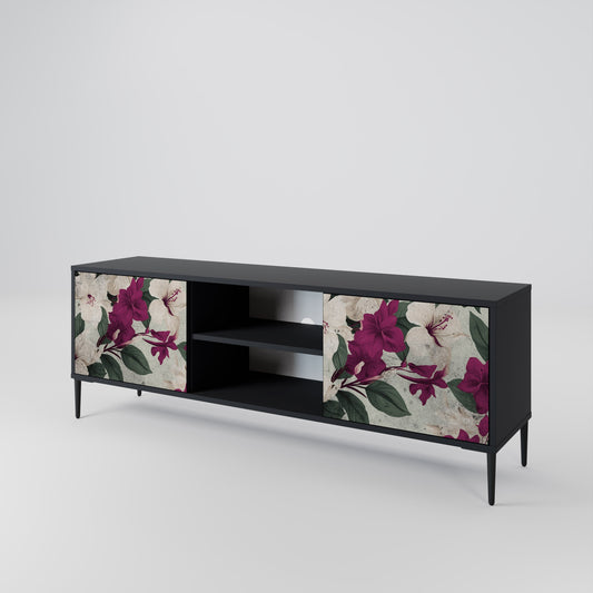 Mobile TV FLOWERET DREAM a 2 ante in finitura nera