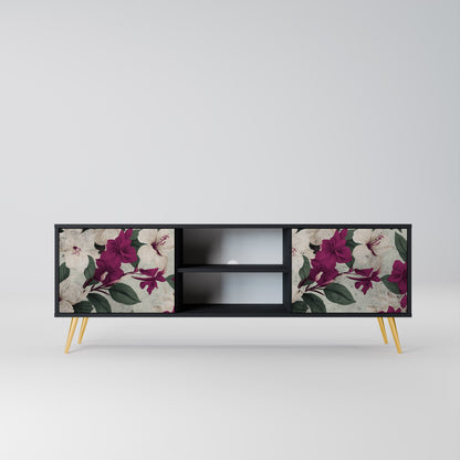 Mobile TV FLOWERET DREAM a 2 ante in finitura nera