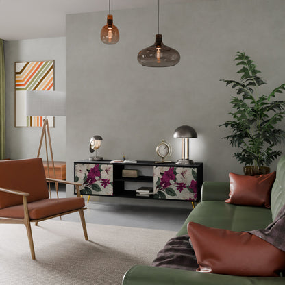 Mobile TV FLOWERET DREAM a 2 ante in finitura nera