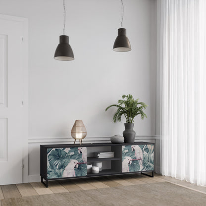Mobile TV POPINJAY LOOK a 2 ante con finitura nera