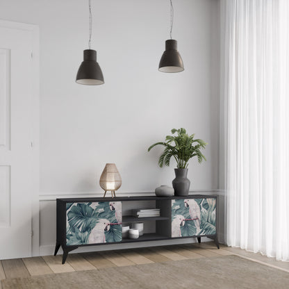 Mobile TV POPINJAY LOOK a 2 ante con finitura nera