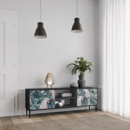 Mobile TV POPINJAY LOOK a 2 ante con finitura nera