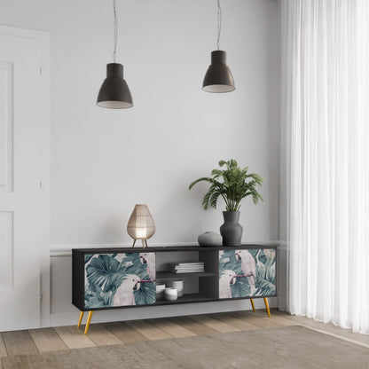 Mobile TV POPINJAY LOOK a 2 ante con finitura nera